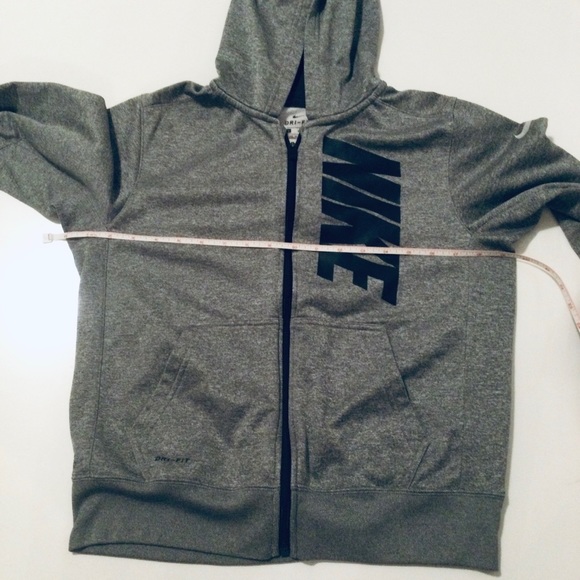 Nike Boys Gray Dri Fit Hoodie Large (14-16) - Picture 4 of 12